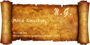 Máté Gaszton névjegykártya