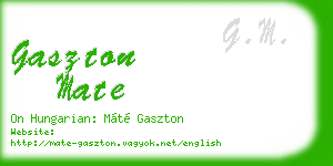 gaszton mate business card